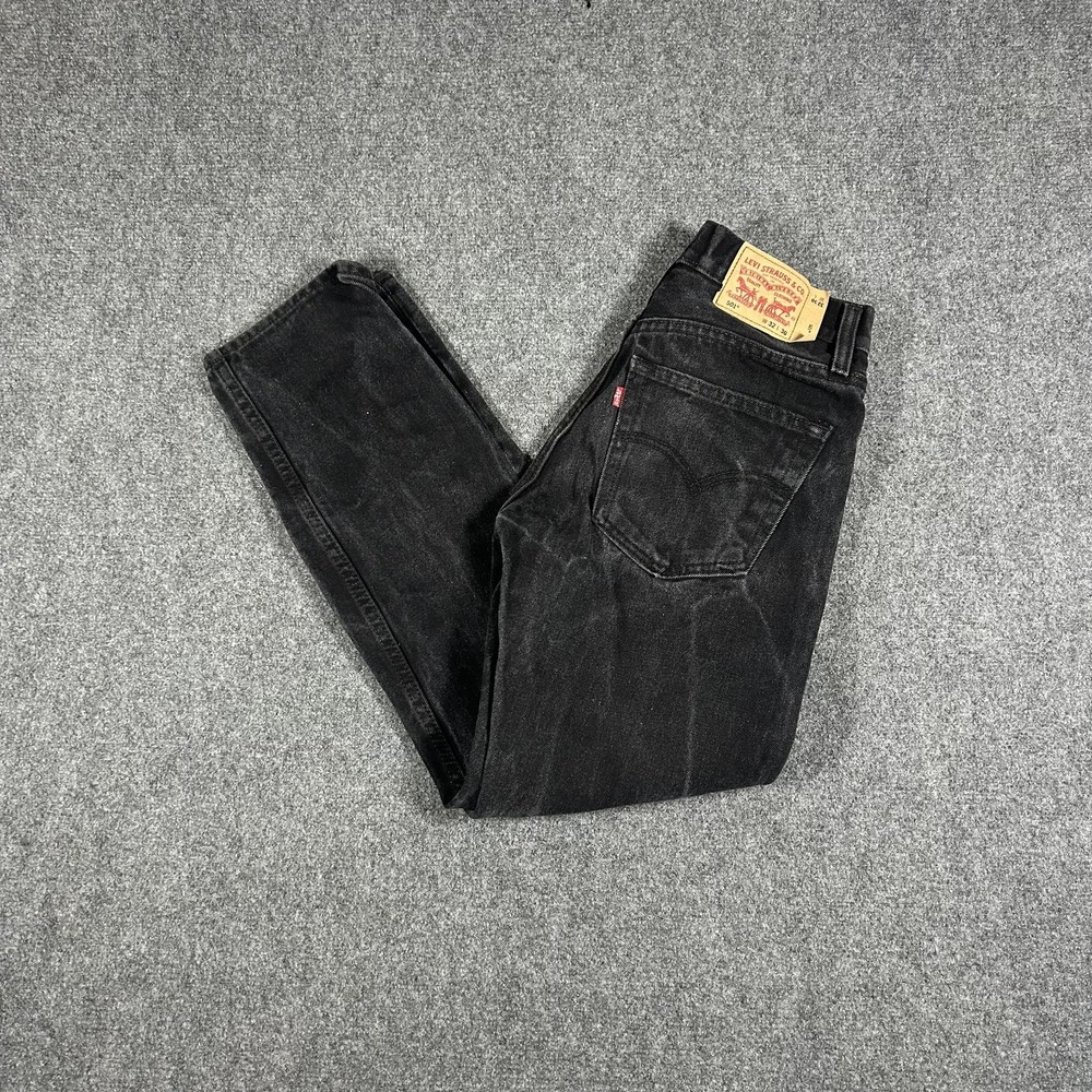 Vintage Levi's 501 Jeans Black Denim Straight leg button fly  Men's 32x30 #2485
